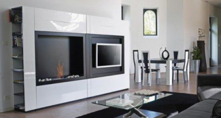 Тумба для ТВ с камином от Mobilier DeFrance