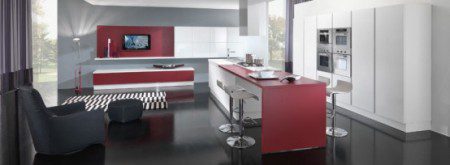 Дизайн кухни в красно белых цветах от Vitali Cucine Дизайн кухни в красно белых цветах от Vitali Cucine