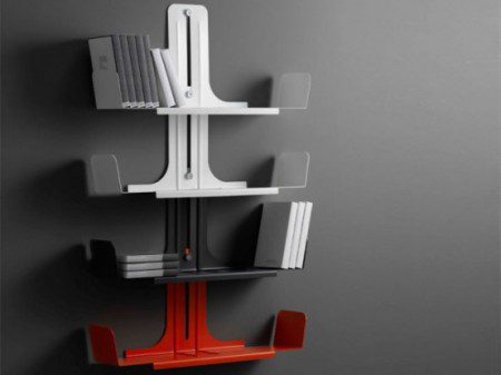 Модульная система алюминиевых книжных полок - Alibook от Domodinamica
